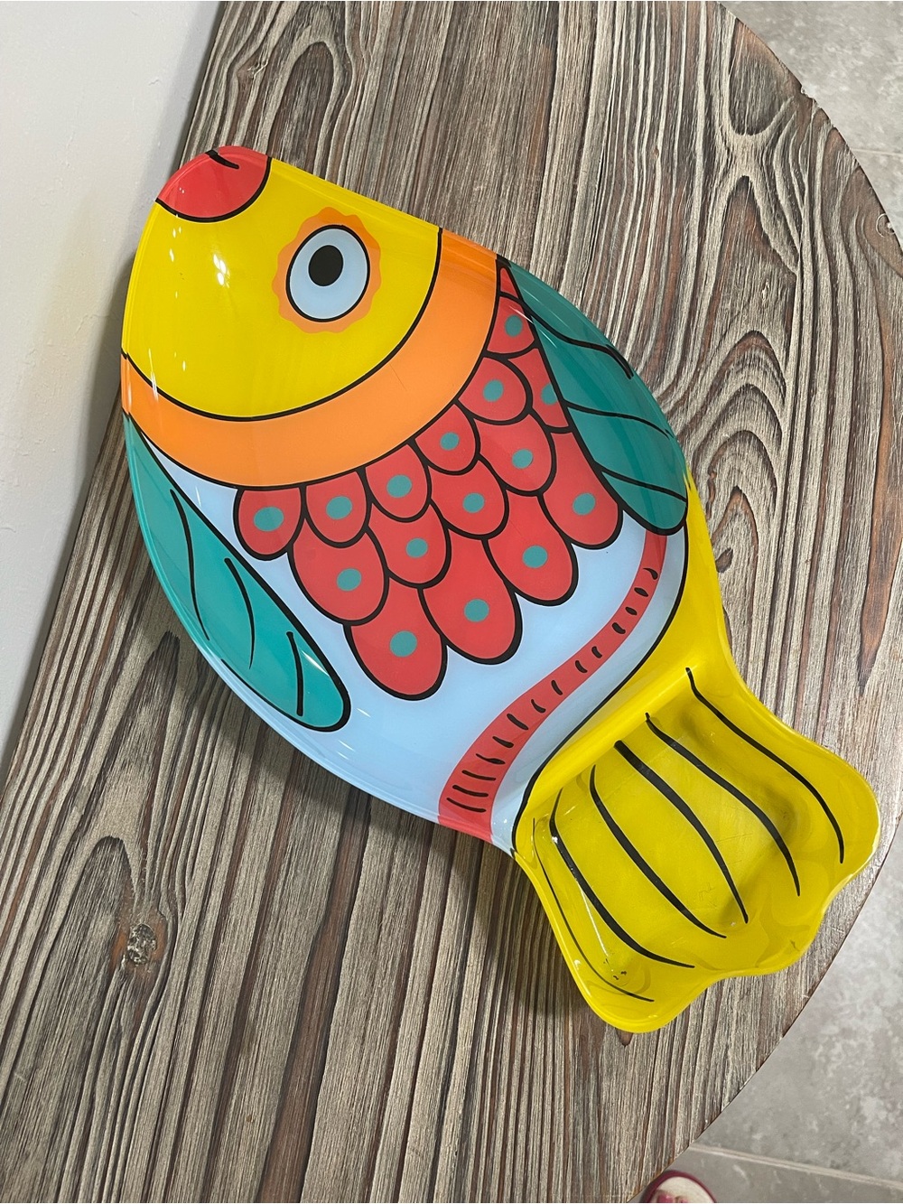 Colorful Fish Shaped Chip0 & Dip Bowl Servewear Party Coastal Fun Lightweight - Picture 4 of 11